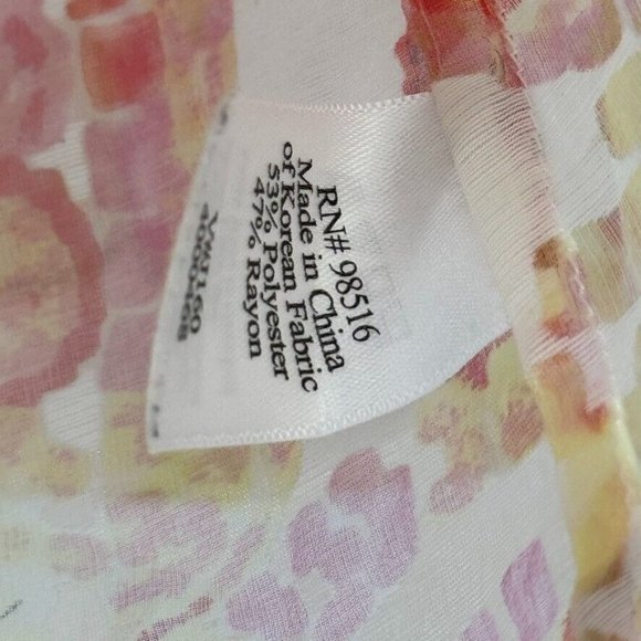 coldwater creek women's blouse top sheer floral size XL extra large 3/4 sleeve - Picture 8 of 11